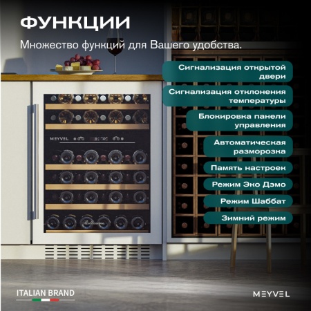 Винный шкаф Meyvel MV46PRO-KWT2 двухзонный под столешницу